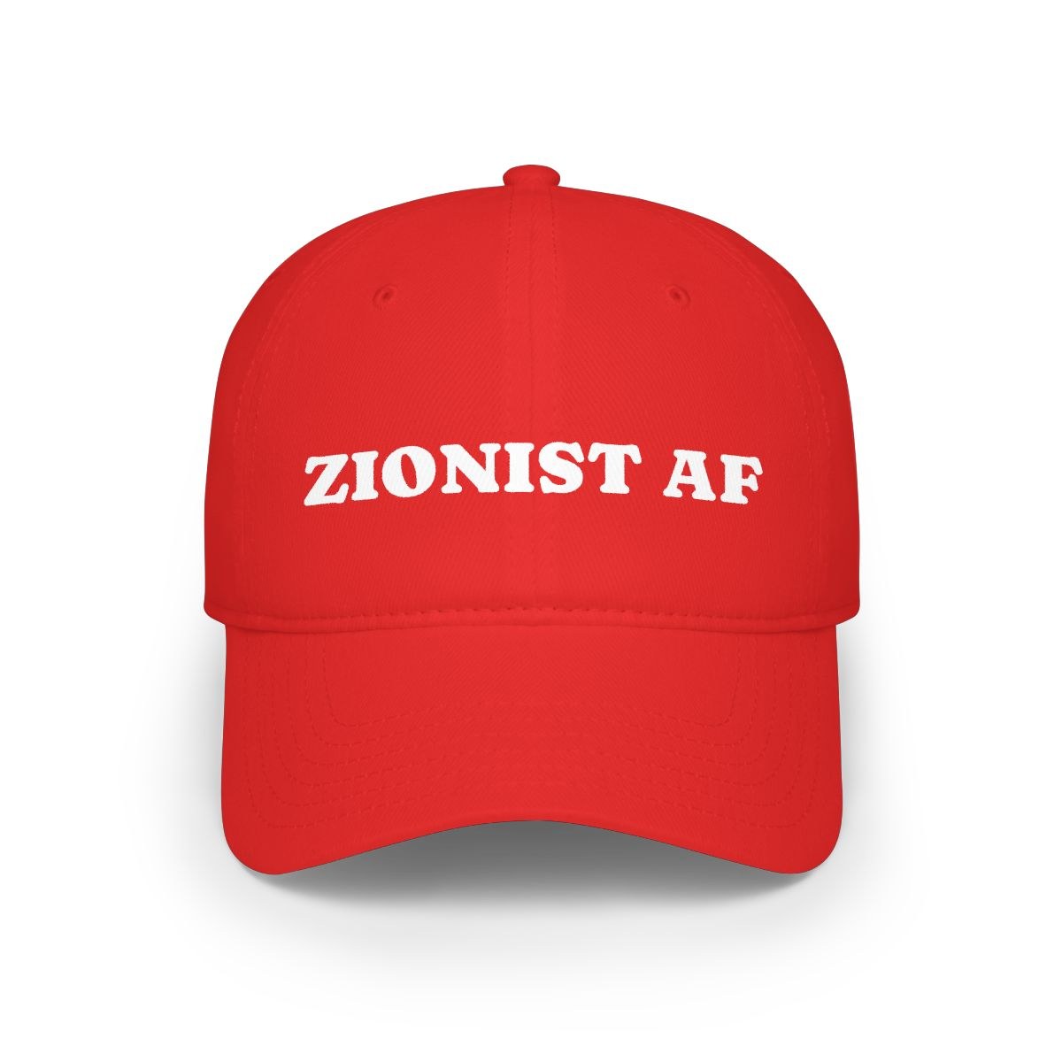 Baseball Cap  -  "ZIONIST AF" Embroidered Red Low Profile Hat