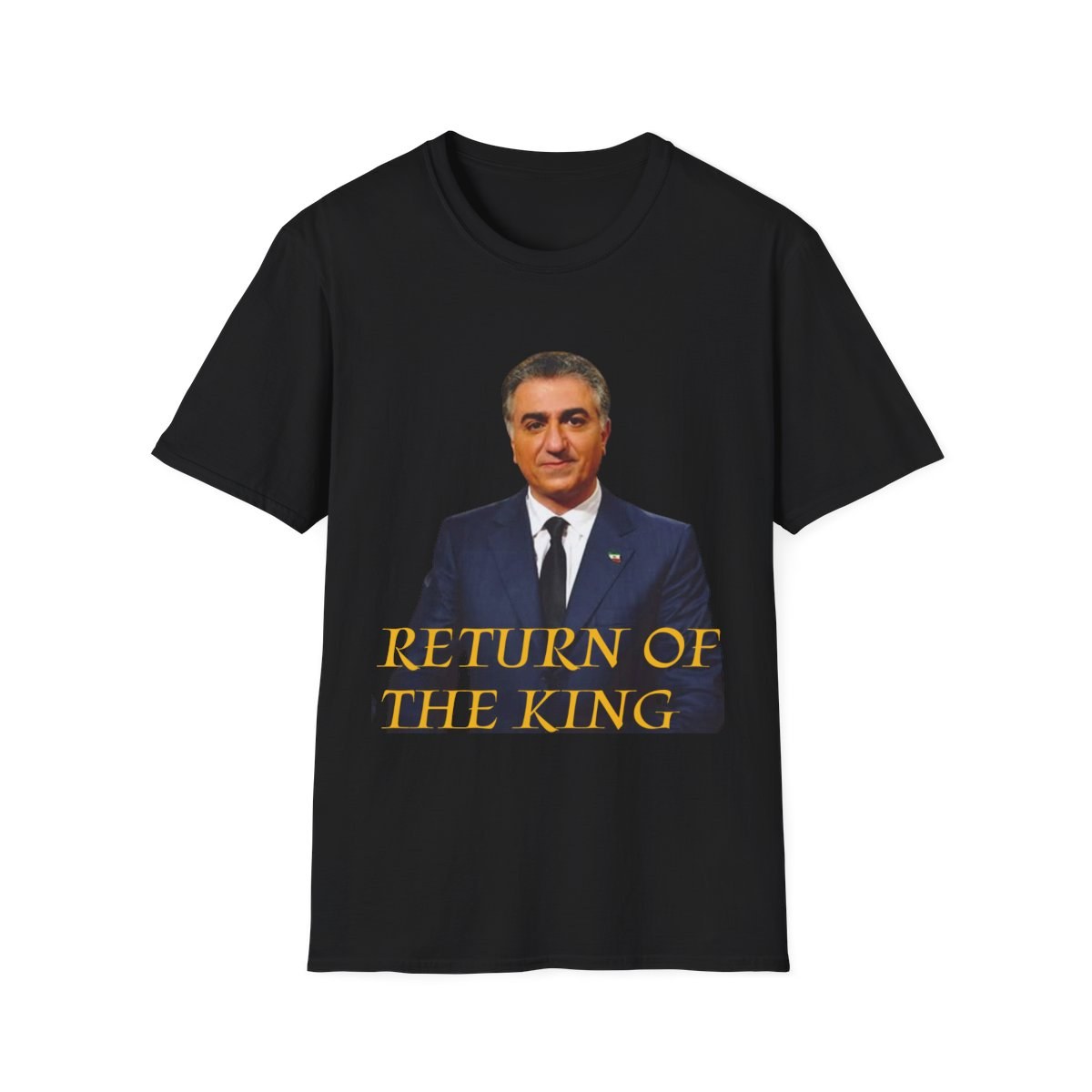 Return of the King T-Shirt - Bold Portrait Tee with Gold Script