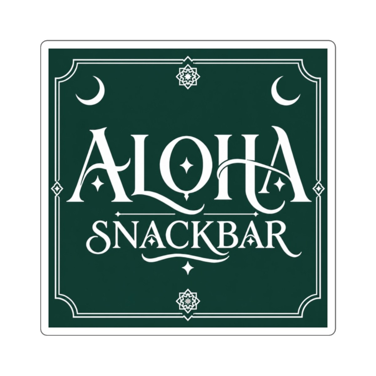 Aloha Snackbar Square Sticker  -  Vintage Tropical Logo Sticker