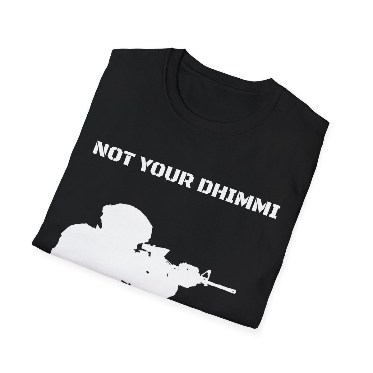 T-Shirt, "Not Your Dhimmi" Military Rifle Graphic Tee, view 4