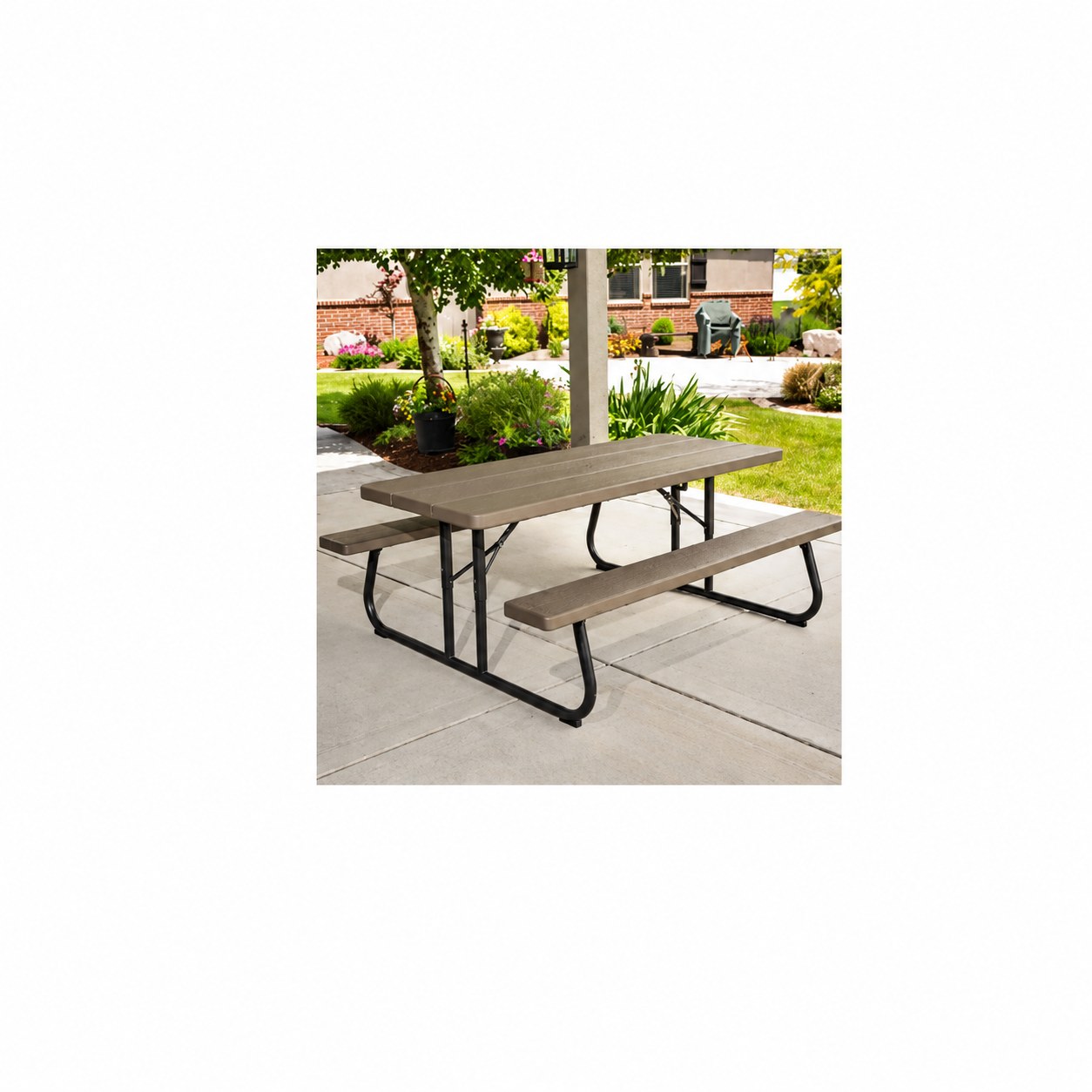 6-Foot Folding Picnic Table with Attached Benches Rental