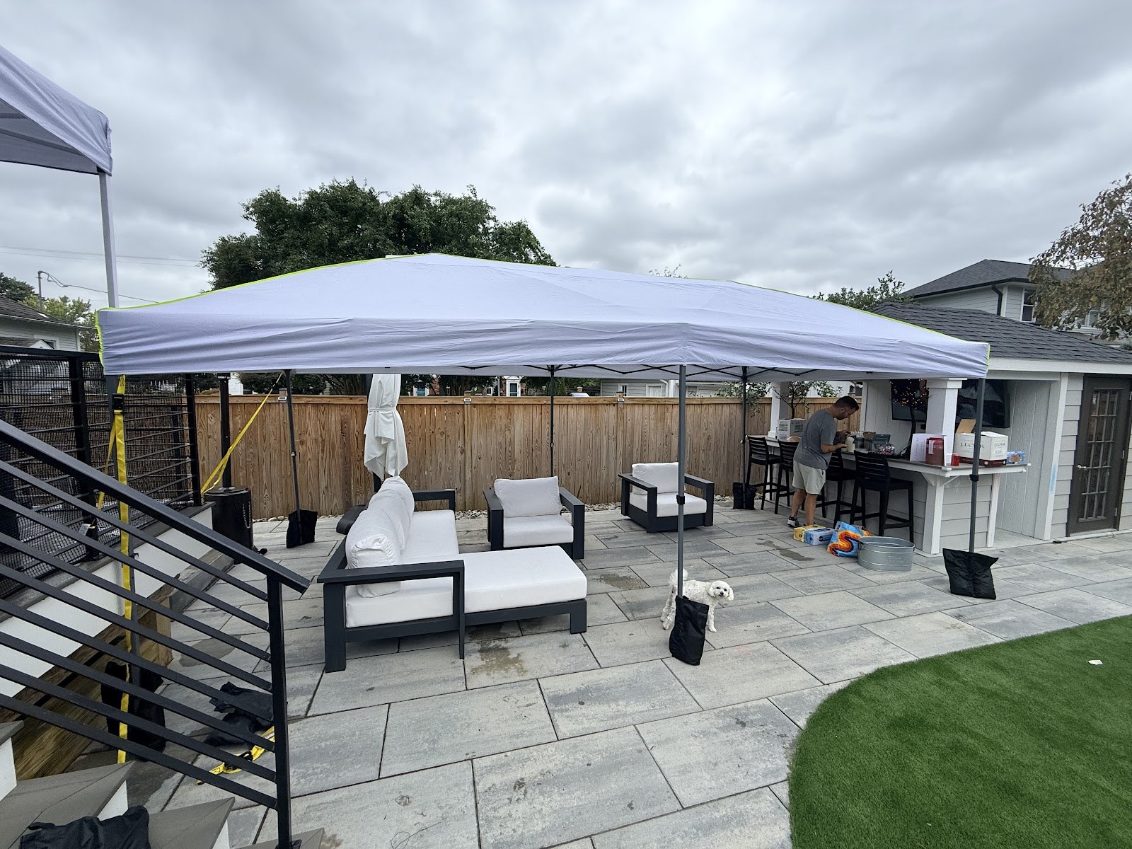 Elegant tent lounge setup from Divine Party Rentals