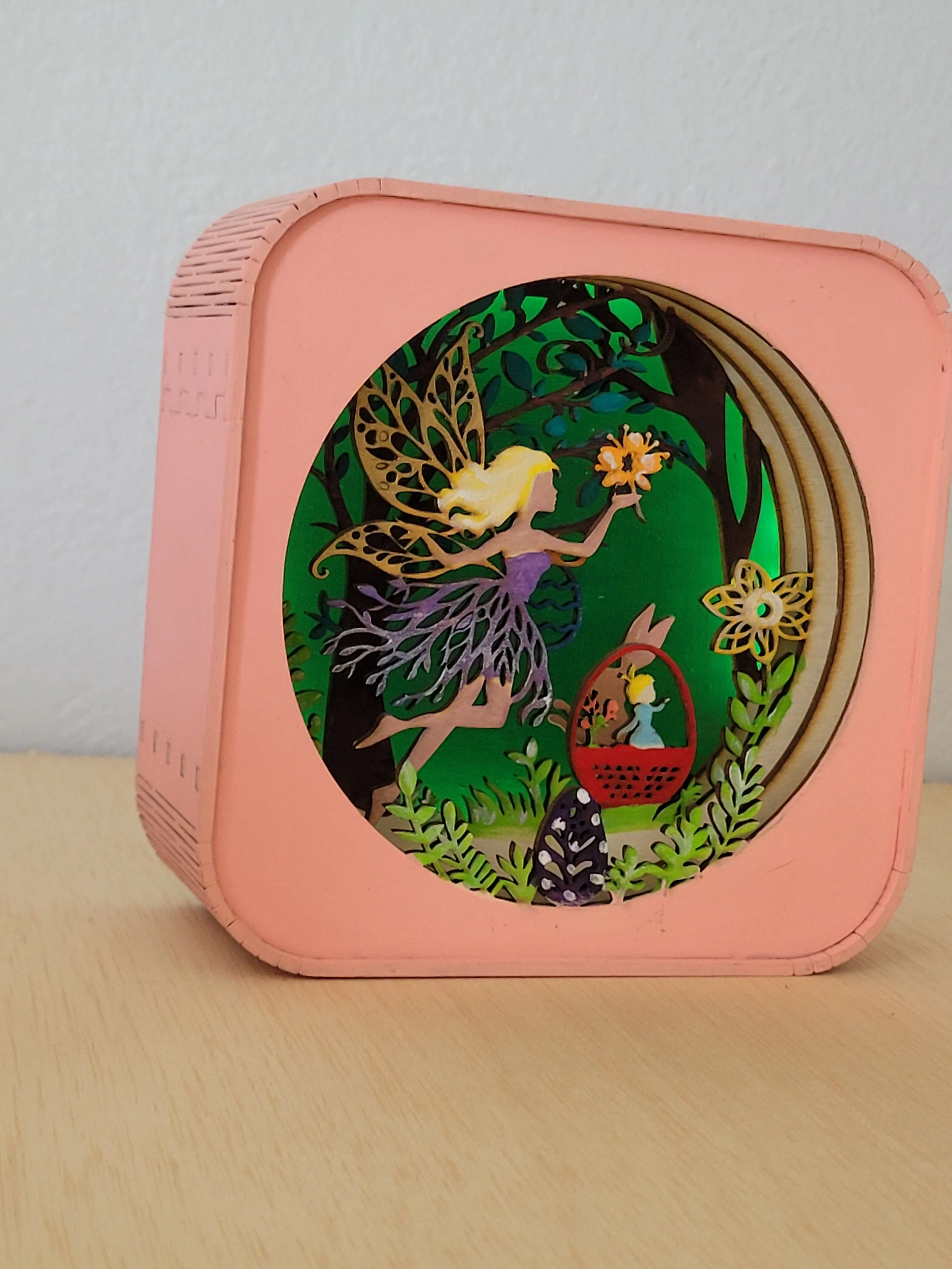 Handmade fairy shadow box for a child's room