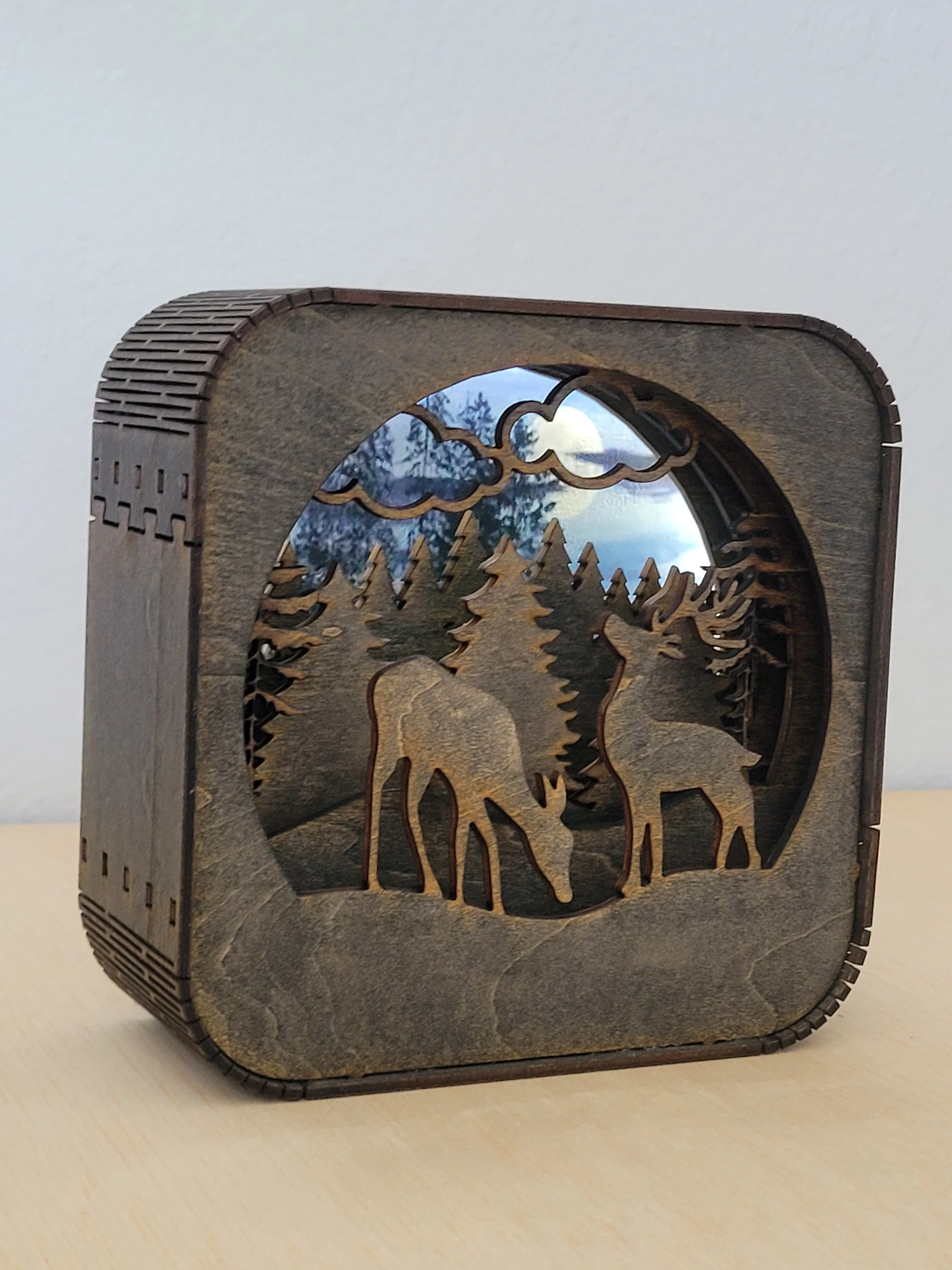 Layered handmade wood shadow box from Yarbys Creations