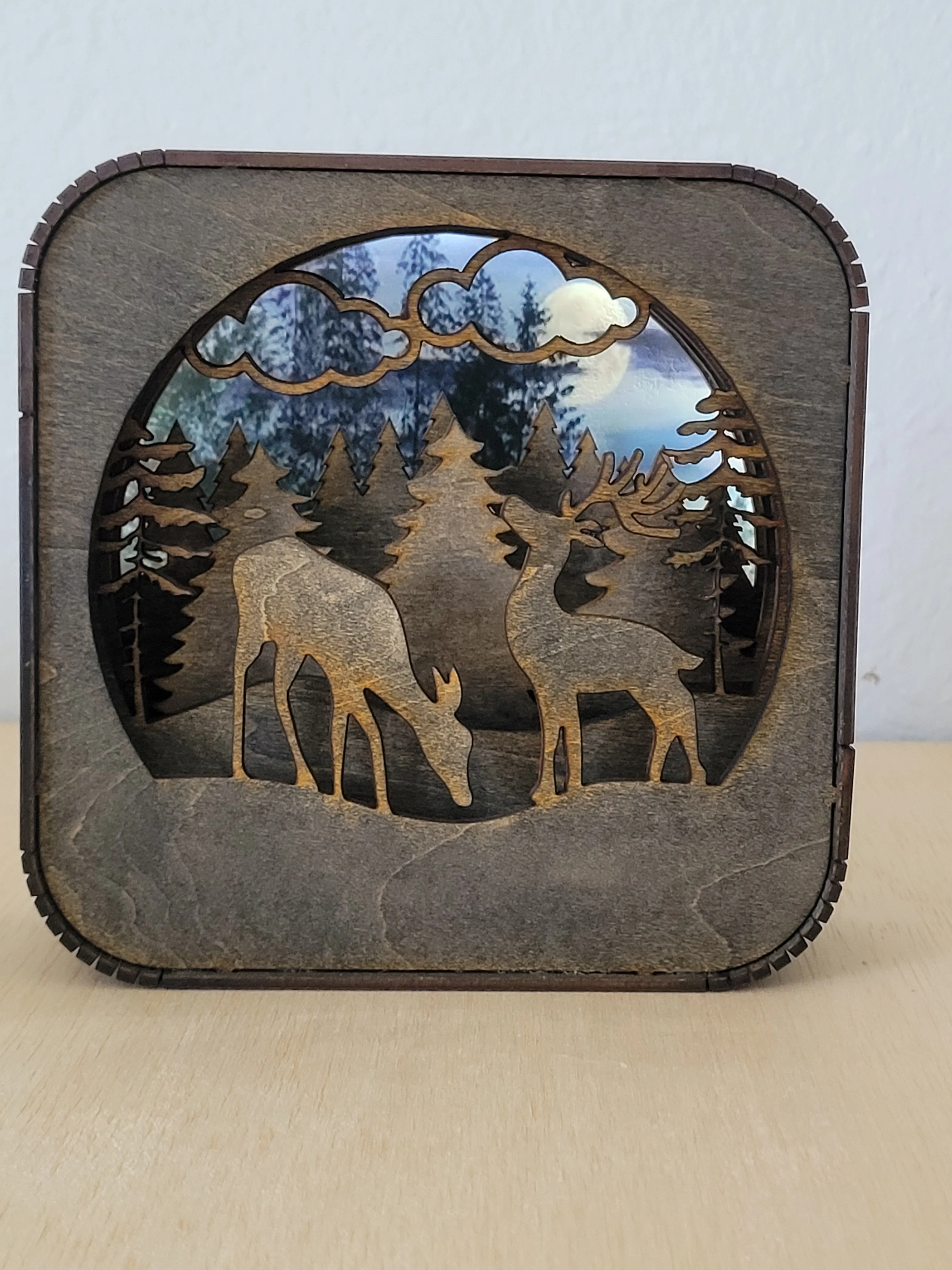 Layered handmade wood shadow box from Yarbys Creations