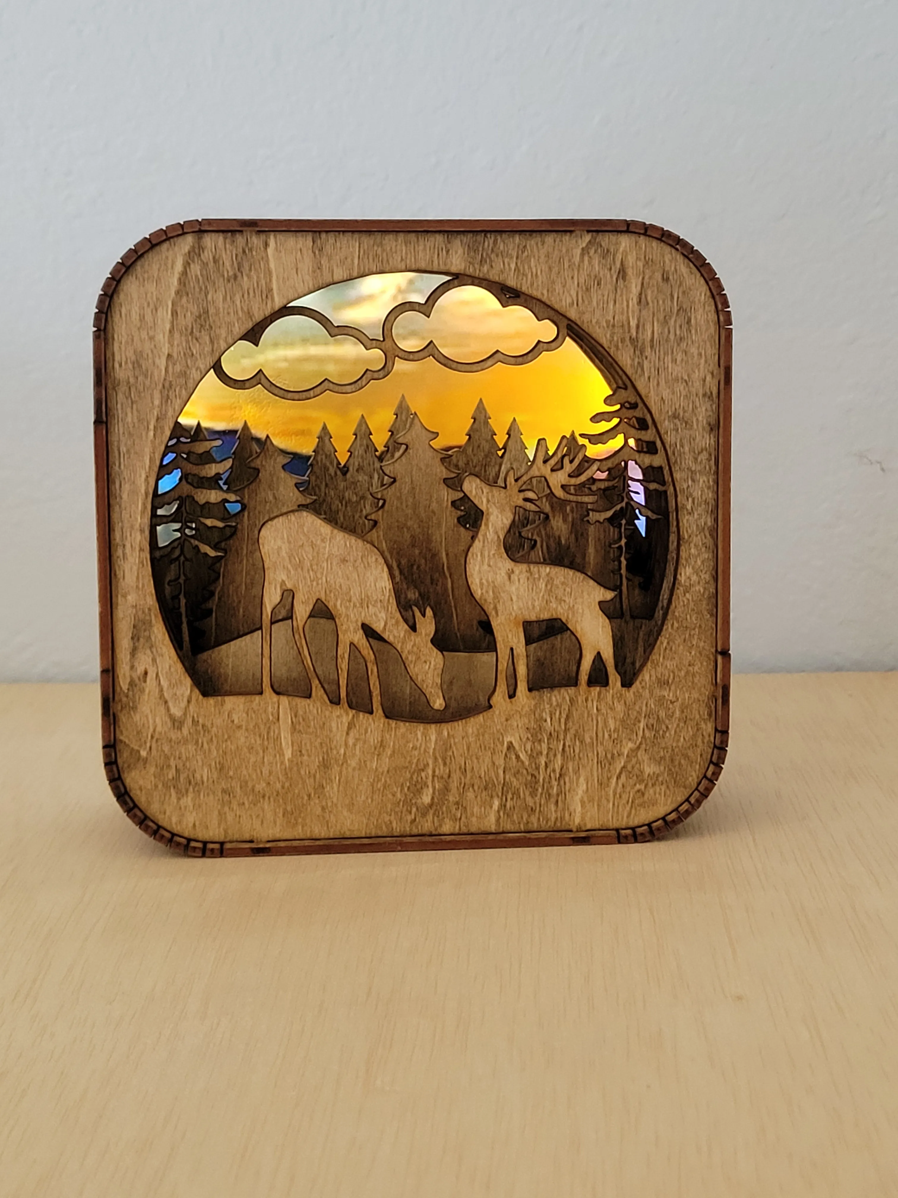 Layered handmade wood shadow box designed as a distinctive home accent
