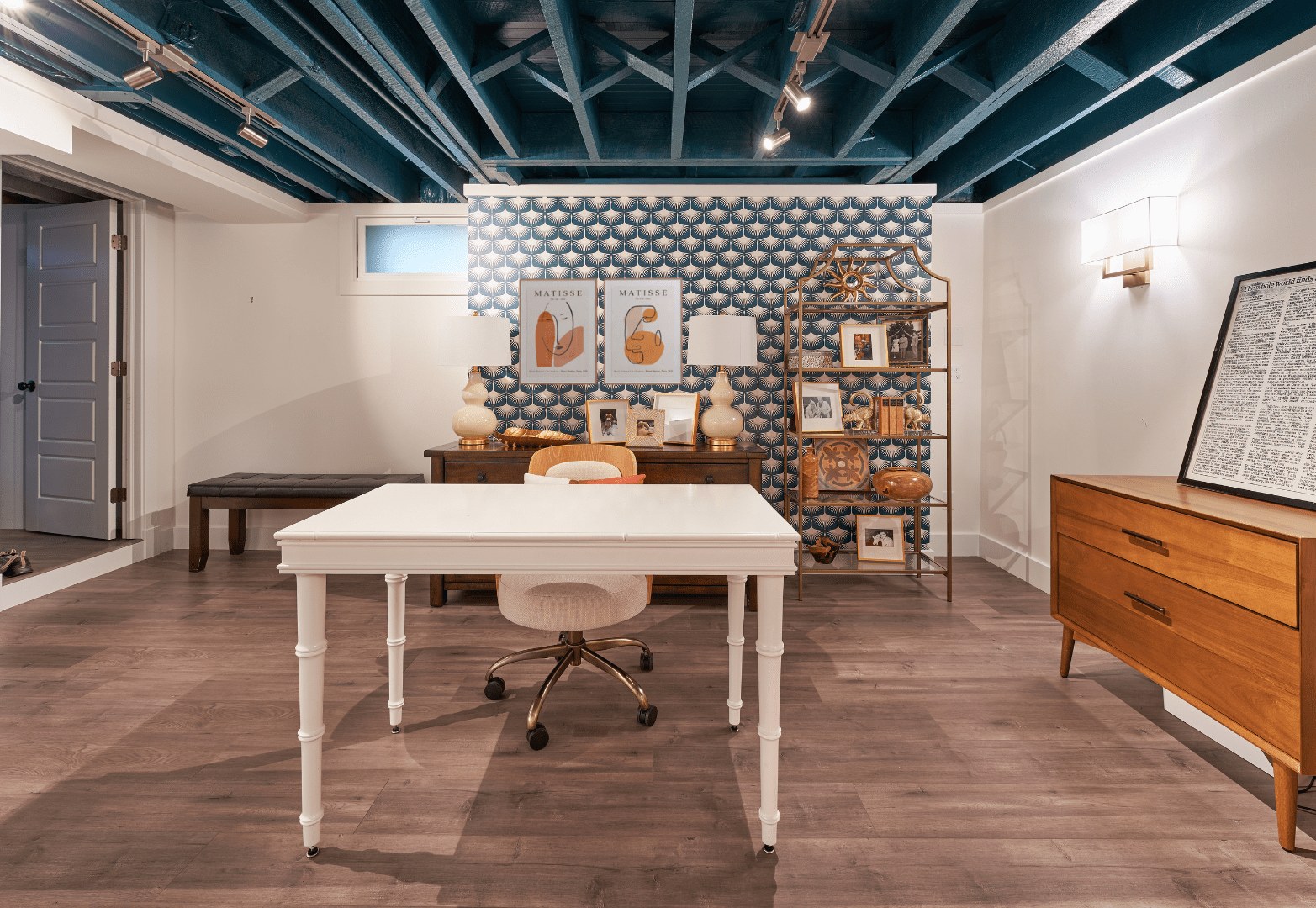 Baltimore Lower Level Conversion to Lounge and Office, interior design project photo 2