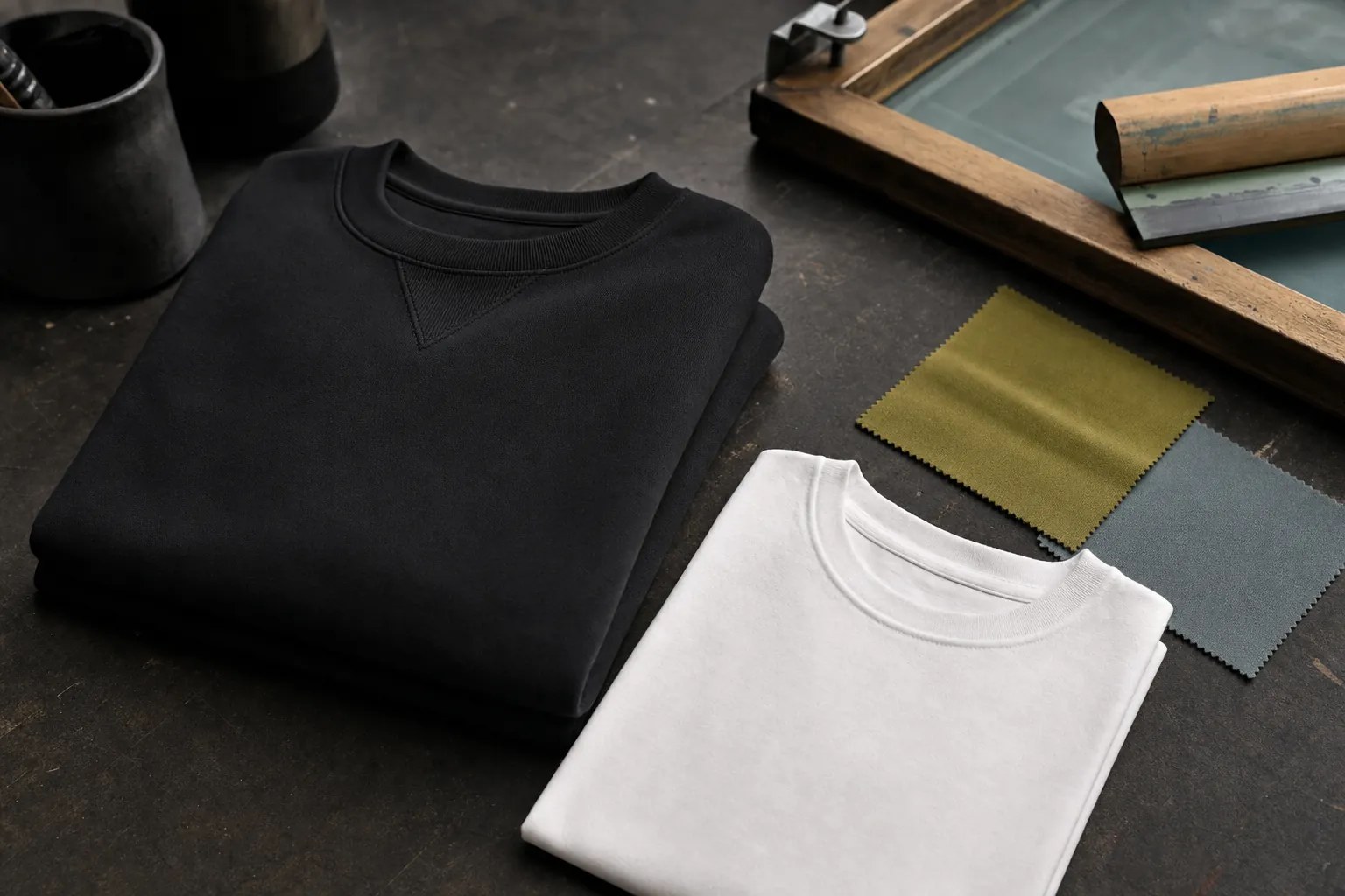 Custom printed apparel displayed for a Prescott Print Co. project