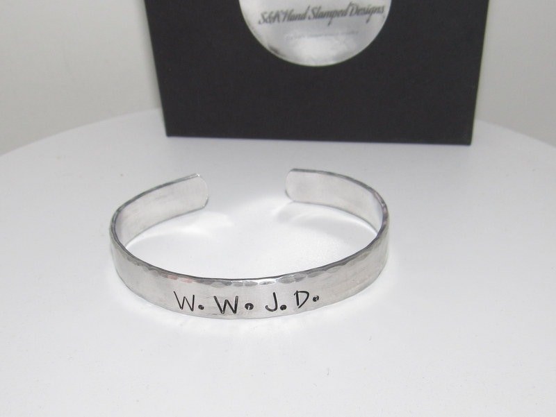 Sterling WWJD cuff bracelet, what would Jesus do bracelet. custom personalized jewelry and gifts, personalized gifts ,
