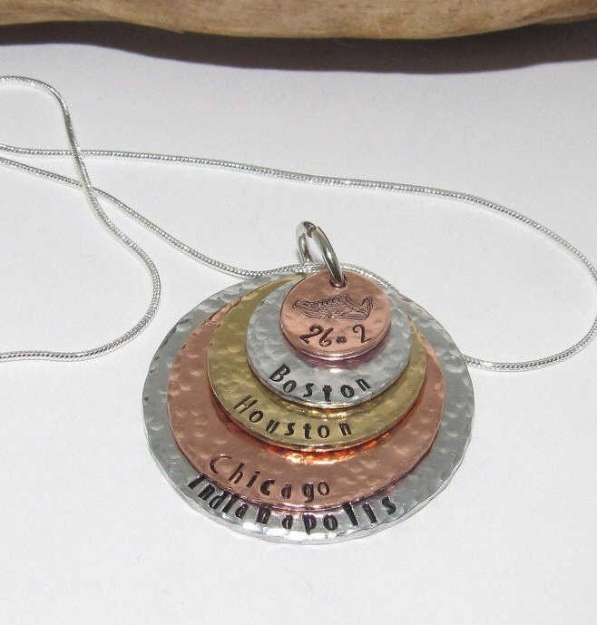 personalized Runners necklace. Gift for runners , marathon gift, Hand stamped jewelry, personalized jewelry, Custom mommy necklace