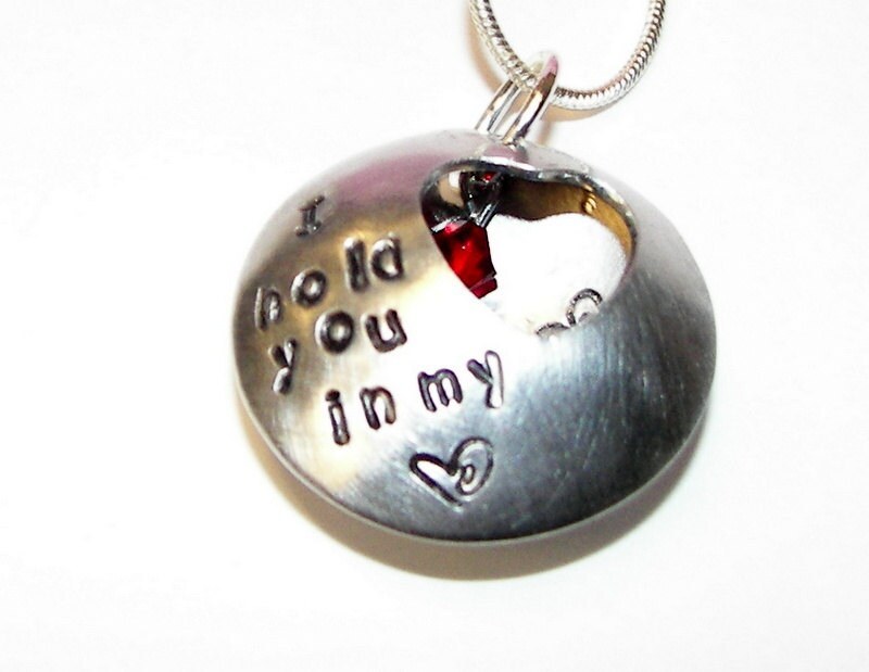 Always in my heart locket necklace, Personalized memorial jewelry, loss of a loved one gift, keepsake locket, Custom hand stamped