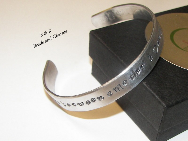 Sterling silver cuff, The love between a mother and daughter, Hand stamped jewelry, mommy jewelry, personalized, engraved jewelry, mommy