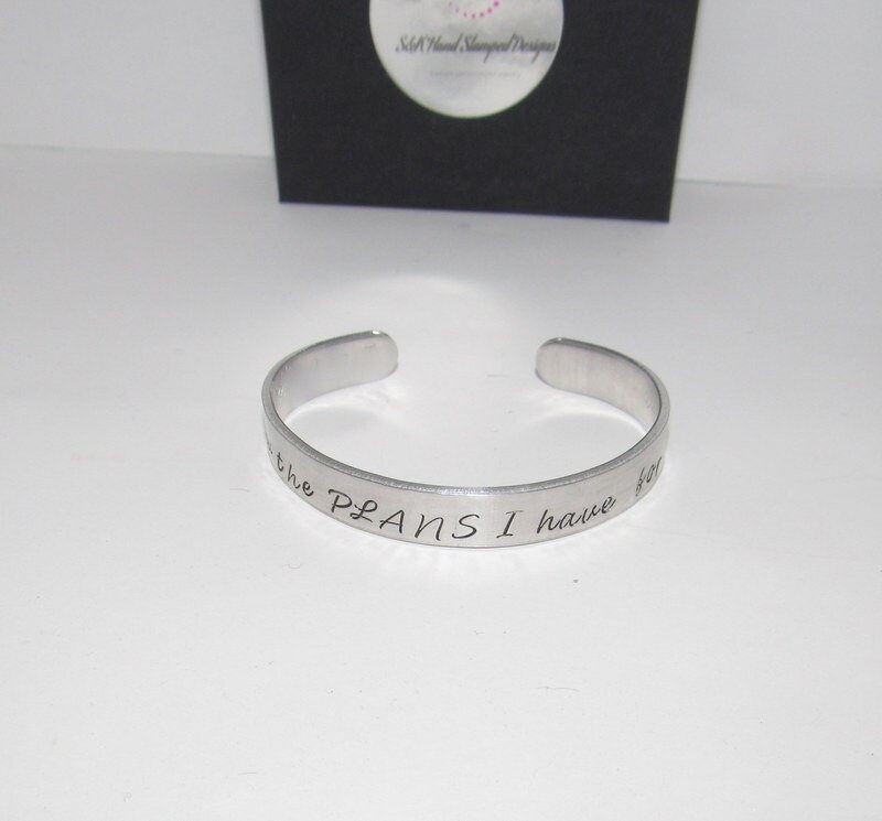 personalized I know the plans I have for you cuff, custom hand stamped copper cuff, personalized jewelry