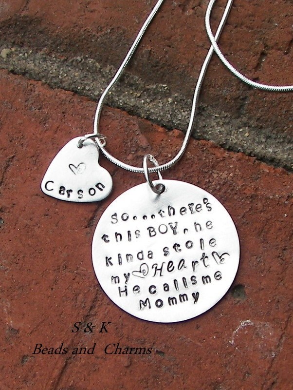 Mommy necklace, boy mom gift, mother son jewelry , mother necklace, grandma necklace , MAMA necklace, Aunt necklace ,mother gift from son