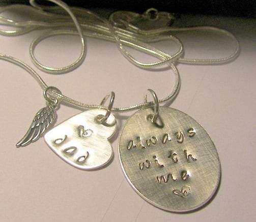 personalized Sterling silver Always with me memorial necklace , memory necklace for loss of loved one, personalized hand stamped jewelry