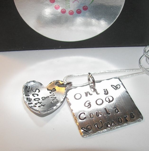 Only GOD could love you more, Hand stamped jewelry, personalized, religious jewelry, mothers necklace, personalized jewelry, hand stamped