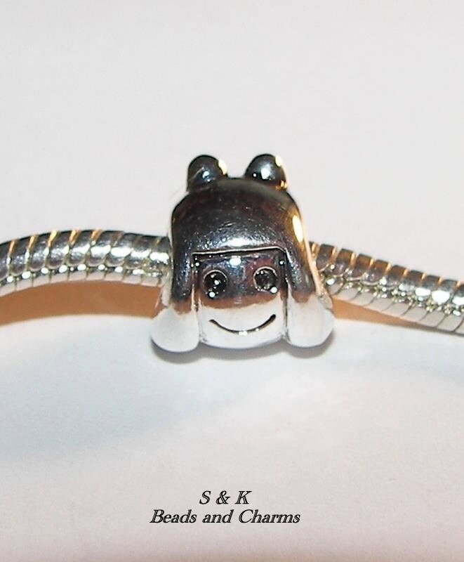 925 sterling silver girl charm, charms for European charm bracelets, Large hole charms for snake chain bracelet