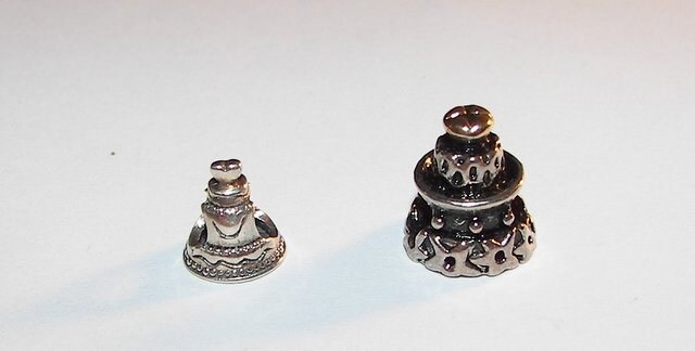 925 sterling silver, wedding cake charm, European charms , european charm, European bead, fits snake chain bracelet