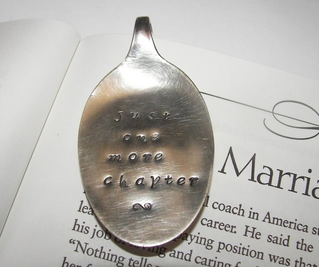 Custom vintage spoon, book mark, hand stamped bookmark, Hand stamped jewelry, custom stamped, personalized, personalized jewelry, old spoon