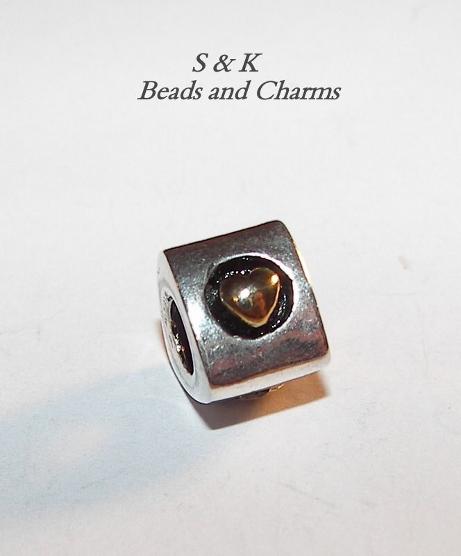 925 sterling silverheart charm,large whole beads for European charm bracelets, charms for snake chain bracelet