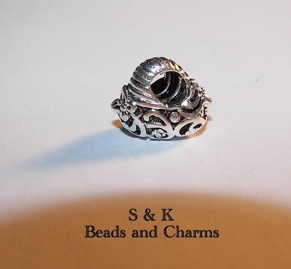 925 sterling silver purse charm, European large hole bead charms , bead to fit snake chain bracelet