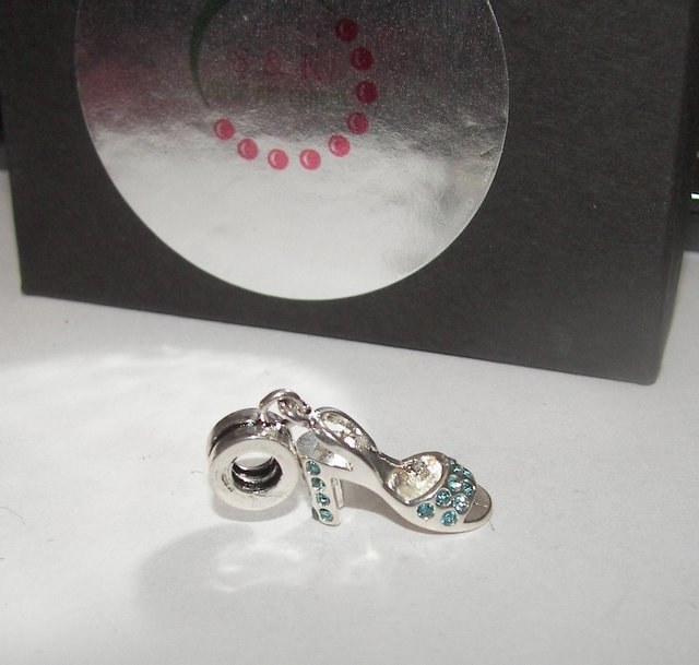 925 sterling silver, high heel shoe charm, European charms , european charm, European bead, fits snake chain bracelet