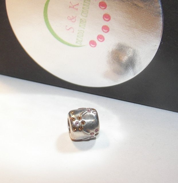 925 sterling silver, spacer charm, gem charm, charms for European charm bracelets, charms. charms for snake chain bracelet