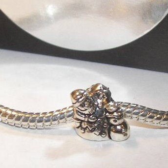 925 sterling silver Santa charm, European charms, Christmas charms, snake chain charms, fit snake chain, holiday charm, father Christmas