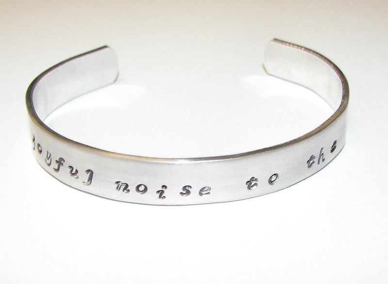 personalized sterling silverMake a joyful noise unto the Lord, custom hand stamped jewelry , personalized jewelry for her