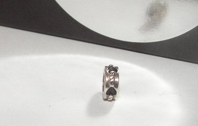 925 sterling silver and red spacer charm , large hole charm bead for snake chain bracelets, European charm bracelet charms