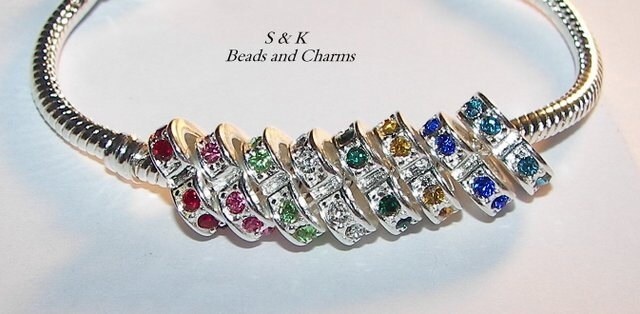 925 sterling silver birthstone heart charm with gem, charms for European charm bracelets, charms. charms for snake chain bracelet