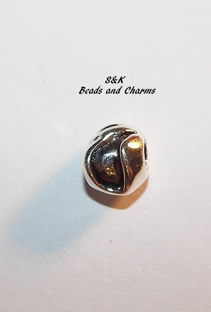 925 sterling silver shell charm, European large hole bead charms , fits snake chain bracelet