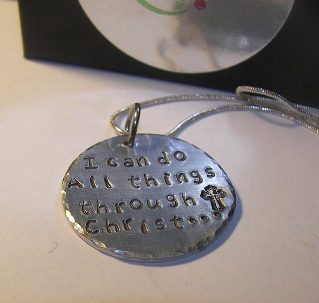 925 sterling silver, I can do all things through Christ, Hand stamped jewelry, personalized, personalized jewelry, religious jewelry