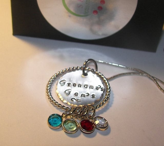 personalized Grannies gems custom hand stamped necklace for grandma,hand stamped jewelry, handstamped grandmothers necklace for mothers day
