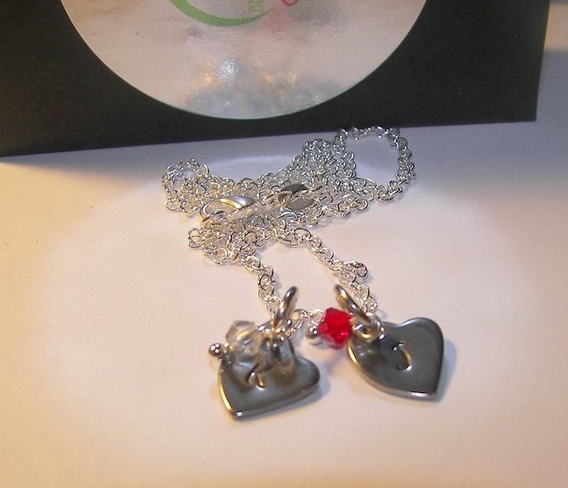 personalized Personalized jewelry intial charm necklace, Custom Hand stamped jewelry gift for mom handstamped jewelry