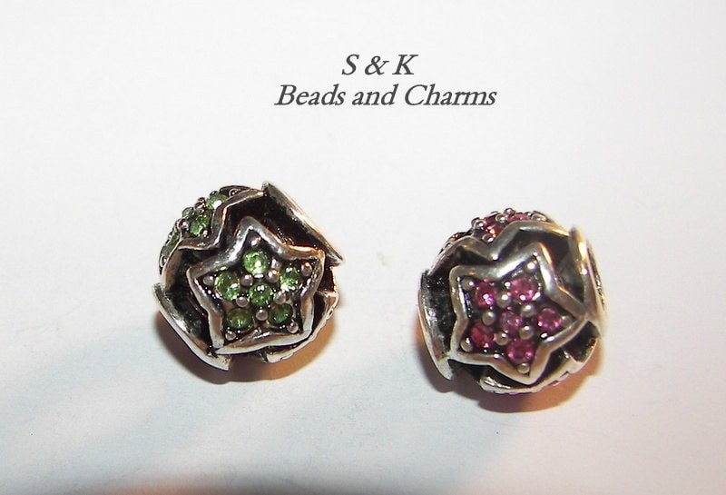 925 sterling silver, star charm with gem, charms for European charm bracelets, charms. charms for snake chain bracelet