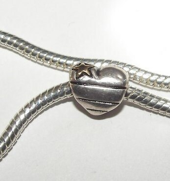 sterling silver european charms, large whole bead for snake chain bracelet