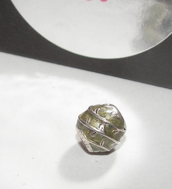 green enamel sterling silver european charms, large whole bead for snake chain bracelet