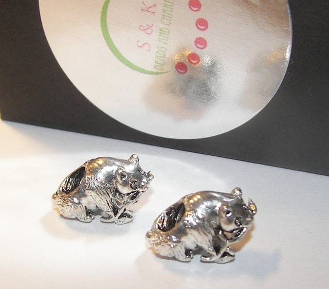 925 sterling silver panda bear charm, large hole charm bead for snake chain bracelets, European charm bracelet charms