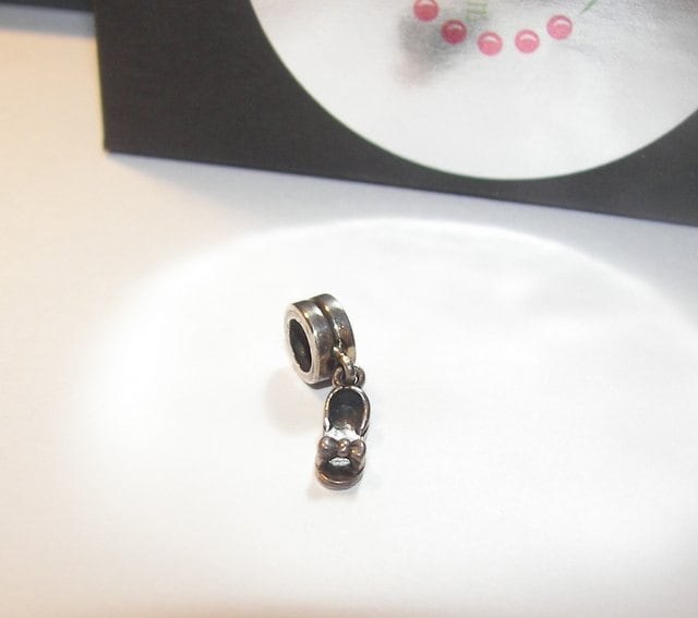 925 sterling silver flip flop sandal charms, beach themed bracelet charms, European large hole bead charm to fit snake chain bracelet