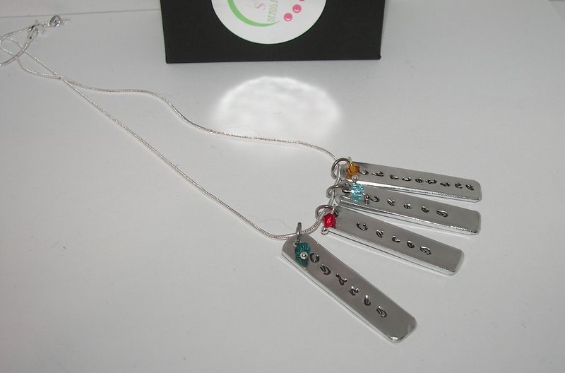personalized Mom Necklace with kids names, personalized jewelry and gifts, Custom Hand Stamped Jewelry for mom or grandmothers