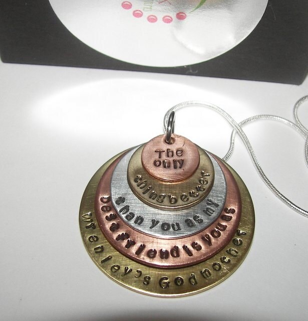 personalized Godmother necklace , personalized hand stamped jewlery, custom godmother gift handstamped jewelry