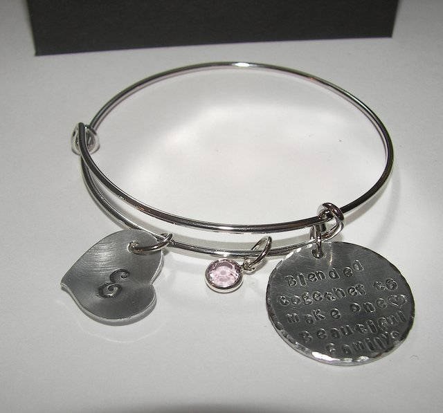 Blended Family gift Blended together , Daughter of Bride or Step Daughter Gift, Adoptive Daughter, hand stamped personalized jewelry