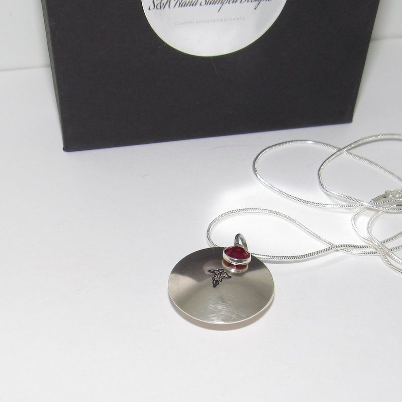 personalized Sterling medical alert necklace, allergy alert necklace, custom personalized jewelry, medical alert jewelry