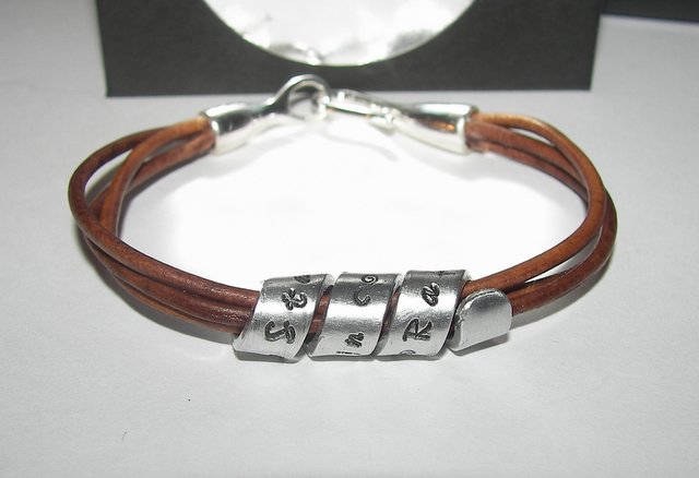 Personalized jewelry, Leather bracelet, hand stamped jewelry , custom jewelry, couples bracelets, Men's Gift, Secret Message, Men's Cuff,