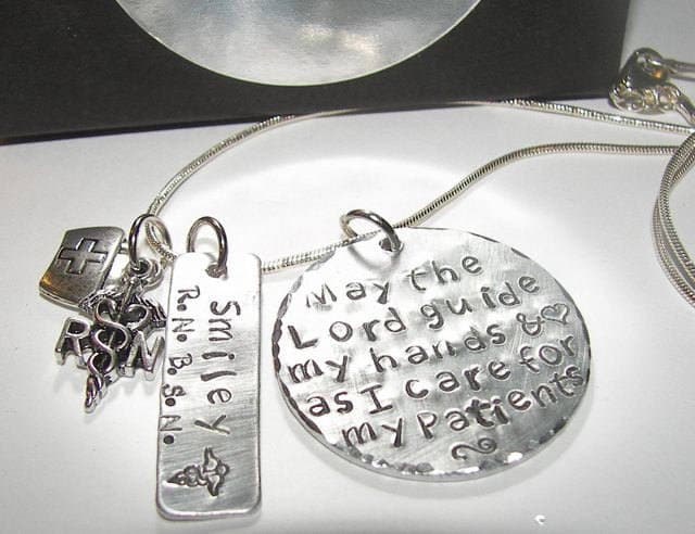 May the lord guide my hands Nurse prayer, gift for nurse graduation or nurses day, personalized necklace for nurse, Nurse thank you necklace