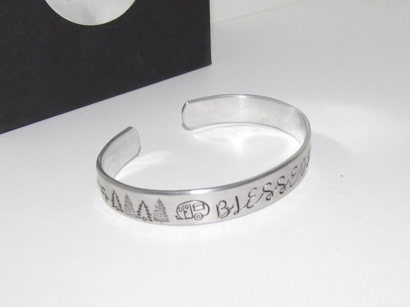 personalized Blessed Cuff Daily Reminder Inspirational Jewelry, Motivational Bracelet Hand Stamped jewelry, custom personalized jewelry
