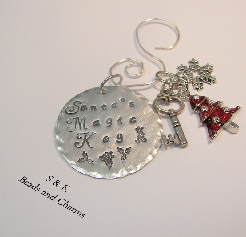 personalized Magic Santa Key for kids, Santas Magic Key, personalised magic key, Father Christmas key handstamped jewelry