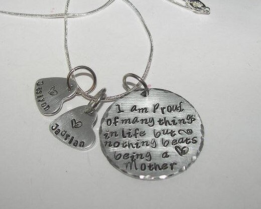 personalized Sterling silver Nothing beats being a mom, personalized jewelry , Hand stamped jewelry, mommy jewelry, engraved, custom stamped