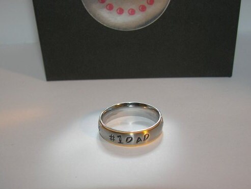 personalized Fathers day gift #1 dad ring, Hand stamped name ring for dad, custom personalized gift for dad , stainless steel rings